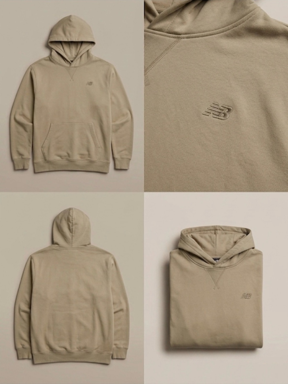 New Balance Tan Pullover Hoodie with Subtle Logo